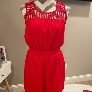 Red Gianni Bini cutout back romper